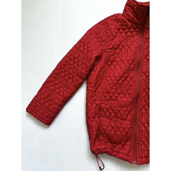 Lands’ End Red Quilted Puffer Coat Women’s Small Red Zip Up Primaloft Jacket - Picture 5 of 14